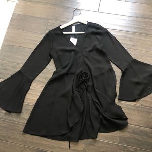 blue blush wrap dress